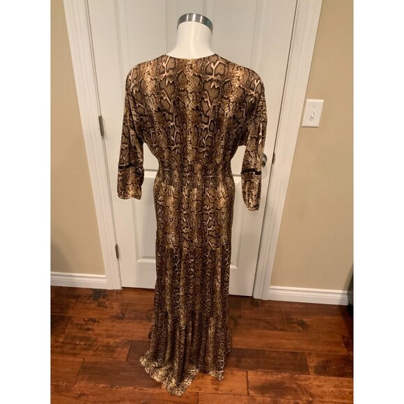 Muche Muchette Brown Snakeskin Print Long Sleeve Maxi Dress, One Size - Picture 6 of 7